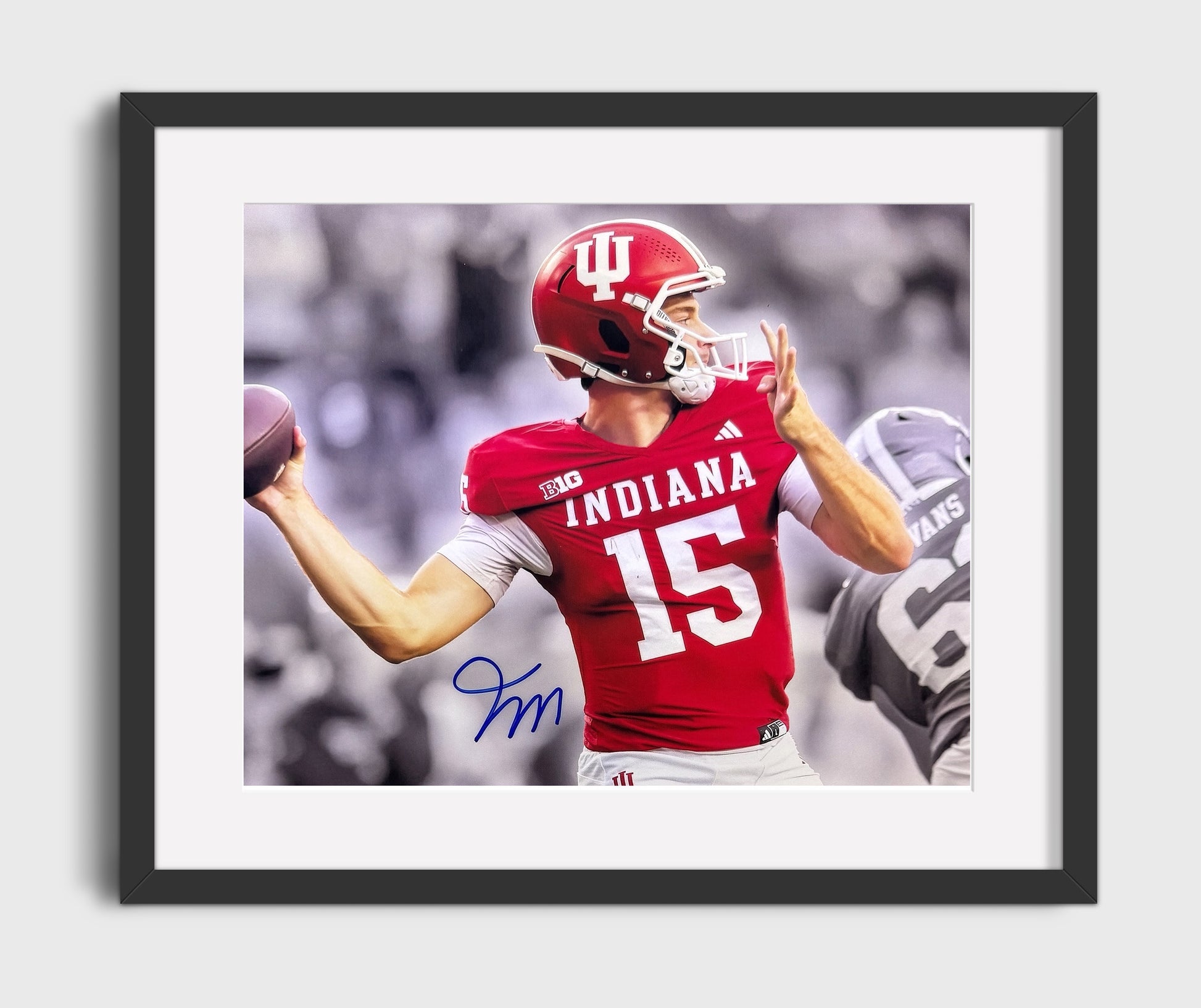 Indiana Football Fernando Mendoza Hoosier Legend Game-Time Throw College Football Wall Art 16x20 Gallery Frame wall art print – College Football decor