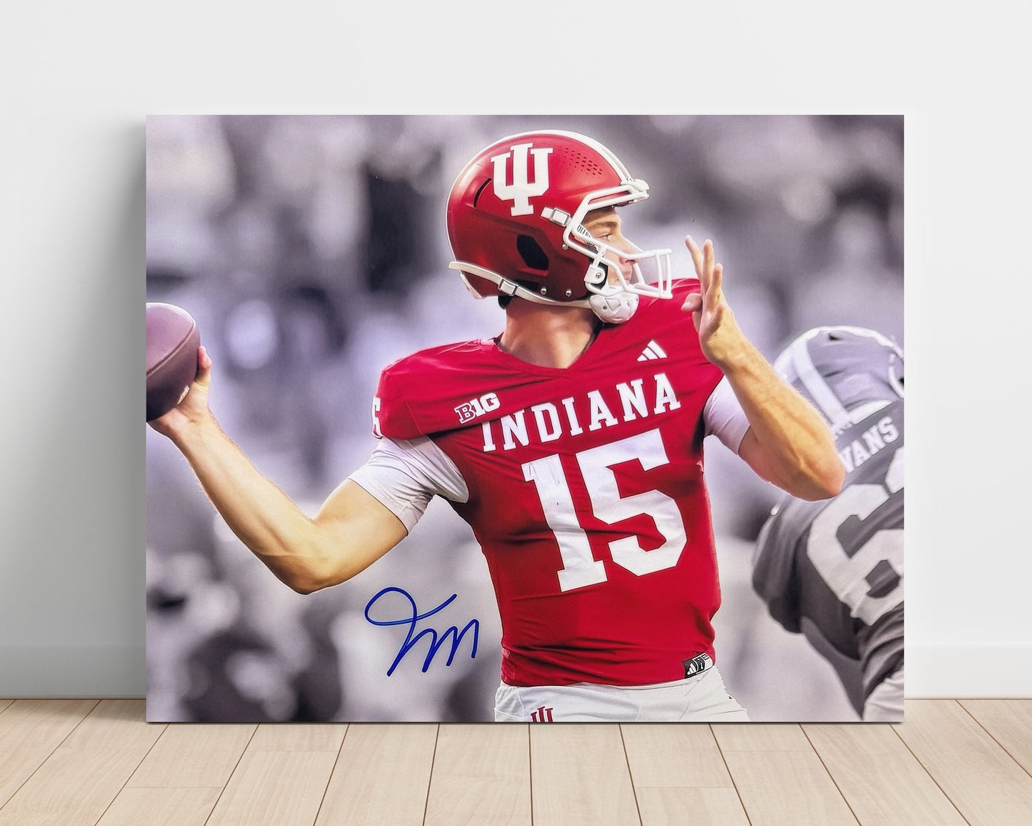 Indiana Football Fernando Mendoza Hoosier Legend Game-Time Throw College Football Wall Art 16x20 Unframed Print wall art print – College Football decor