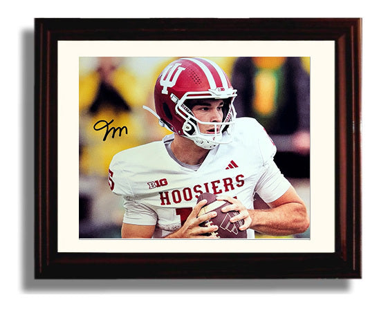 Indiana Football Fernando Mendoza Hoosier Pocket Passing Focus College Football Wall Art 8x10 Beveled Frame wall art print – College Football decor