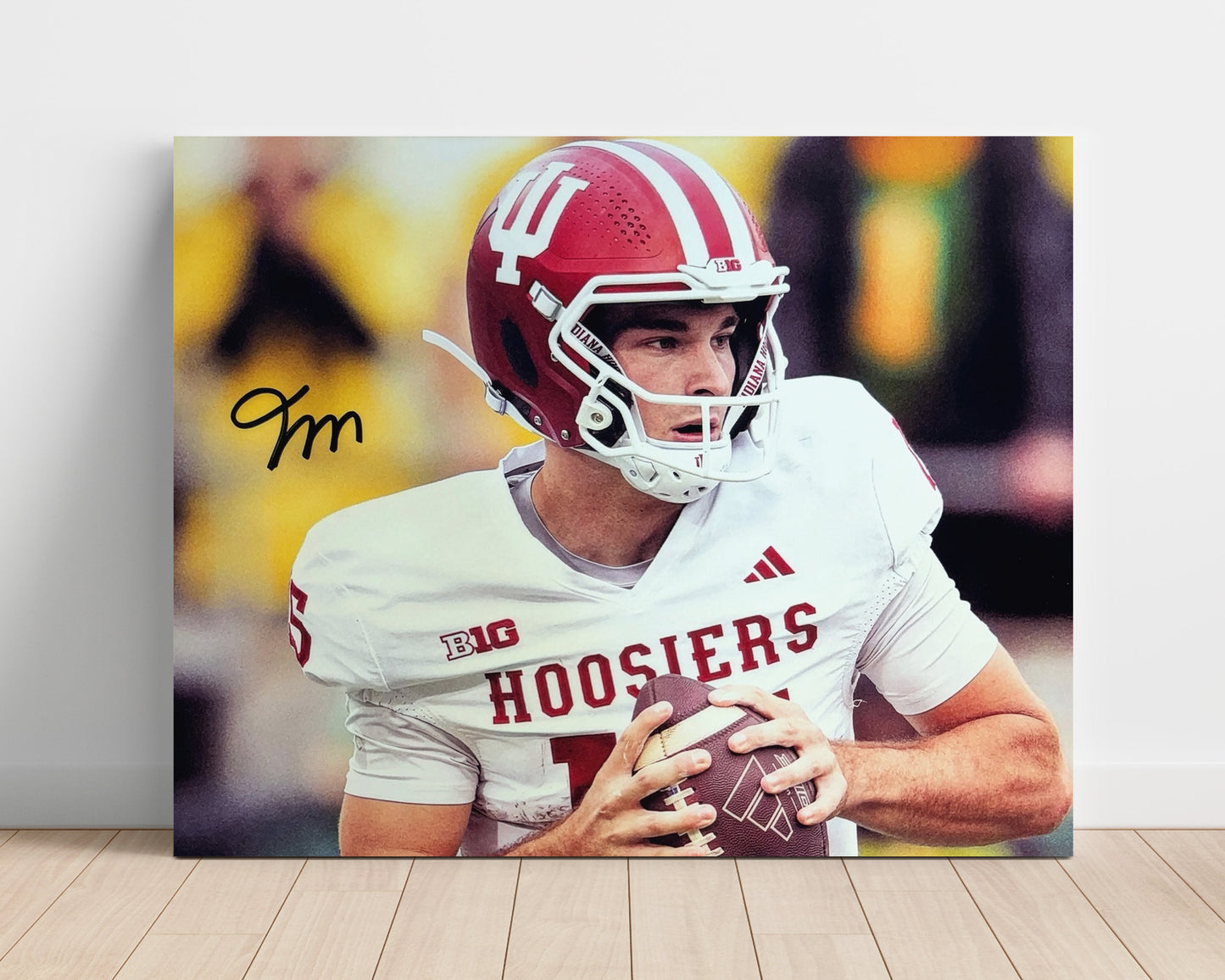 Indiana Football Fernando Mendoza Hoosier Pocket Passing Focus College Football Wall Art 16x20 Unframed Print wall art print – College Football decor