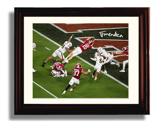 Indiana Football Quarterback Goal Line Dive Championship Play College Football Wall Art 8x10 Beveled Frame wall art print – College Football decor