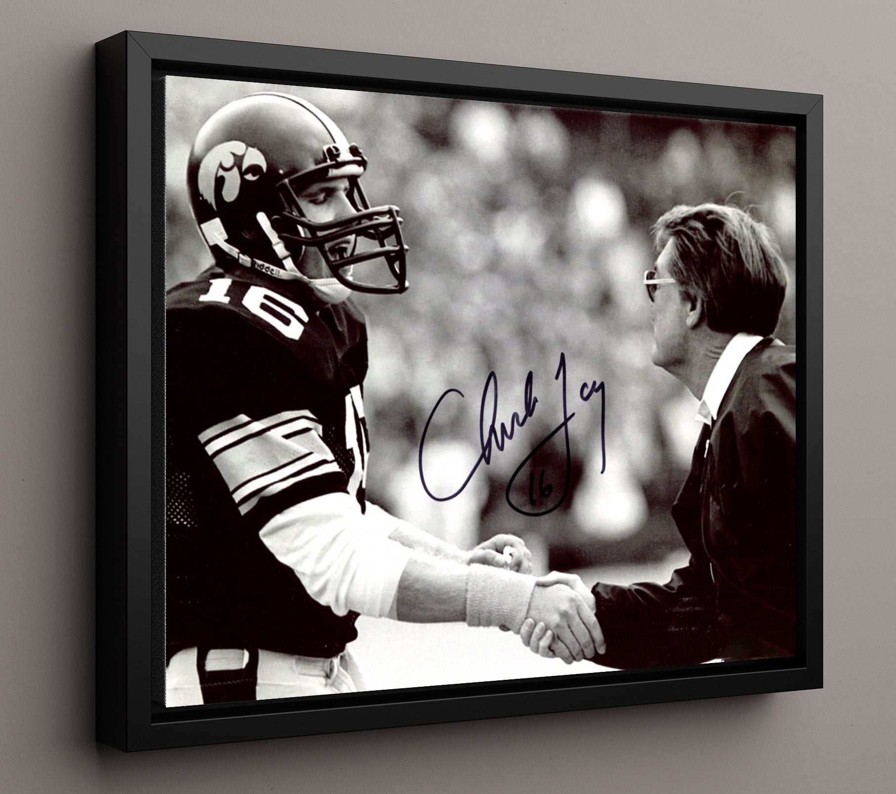 Iowa Football - Chuck Long Sideline Portrait 8x10 Framed Canvas college football wall art