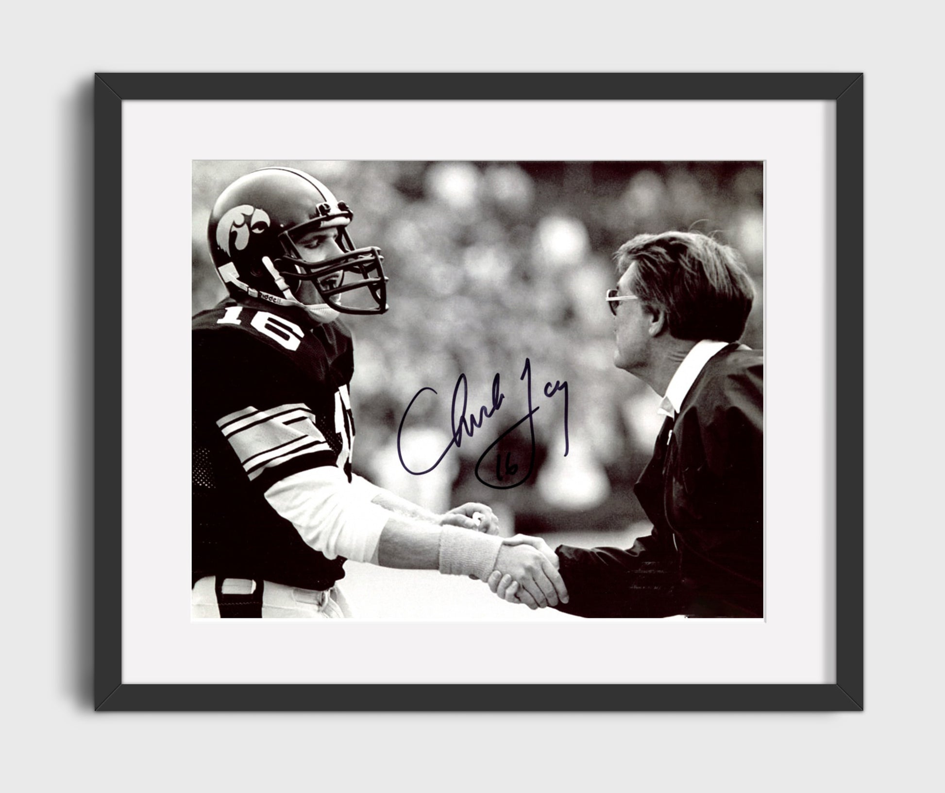Iowa Football Chuck Long Sideline Portrait College Football Wall Art 16x20 Gallery Frame wall art print – College Football decor