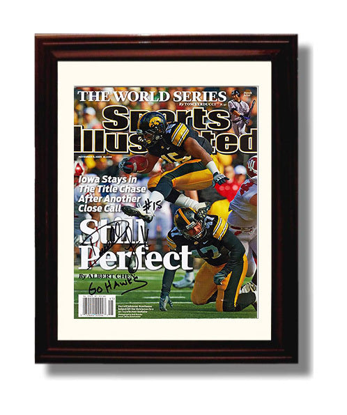 Iowa Football Derrell Johnson-Koulianos SI Cover Action 2009 College Football Wall Art 8x10 Beveled Frame wall art print – College Football decor