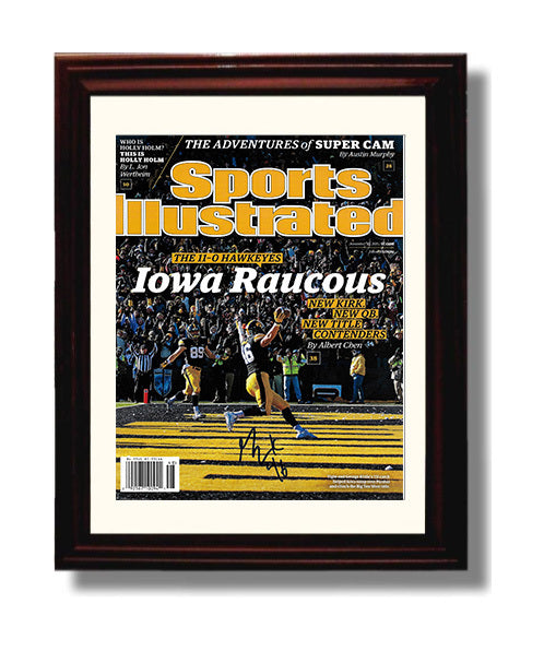 Iowa Football Hawkeyes 11-0 SI Cover Celebration 2015 College Football Wall Art 8x10 Beveled Frame wall art print – College Football decor