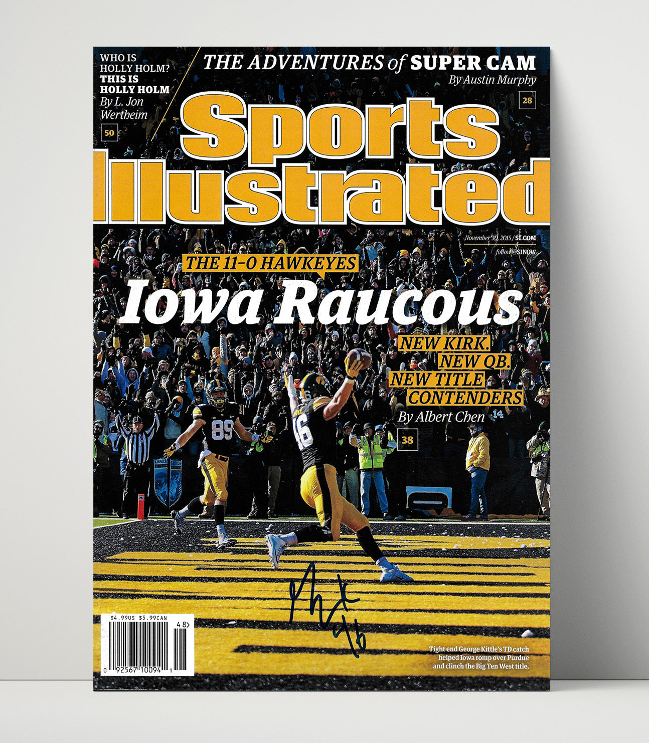 Iowa Football Hawkeyes 11-0 SI Cover Celebration 2015 College Football Wall Art 16x20 Unframed Print wall art print – College Football decor