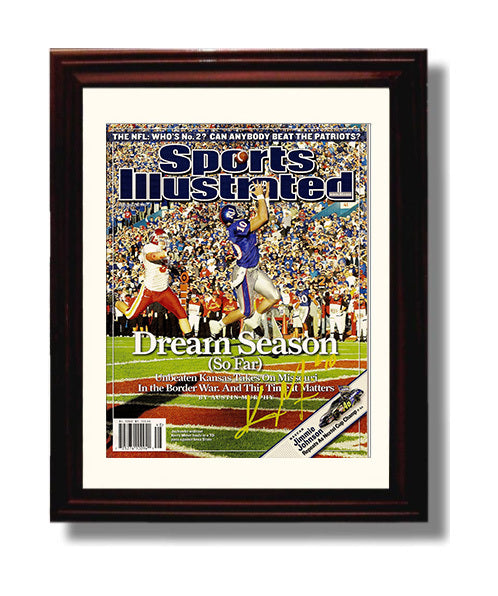 Kansas Football Dream Season SI Cover Catch Moment 2007 College Football Wall Art 8x10 Beveled Frame wall art print – College Football decor