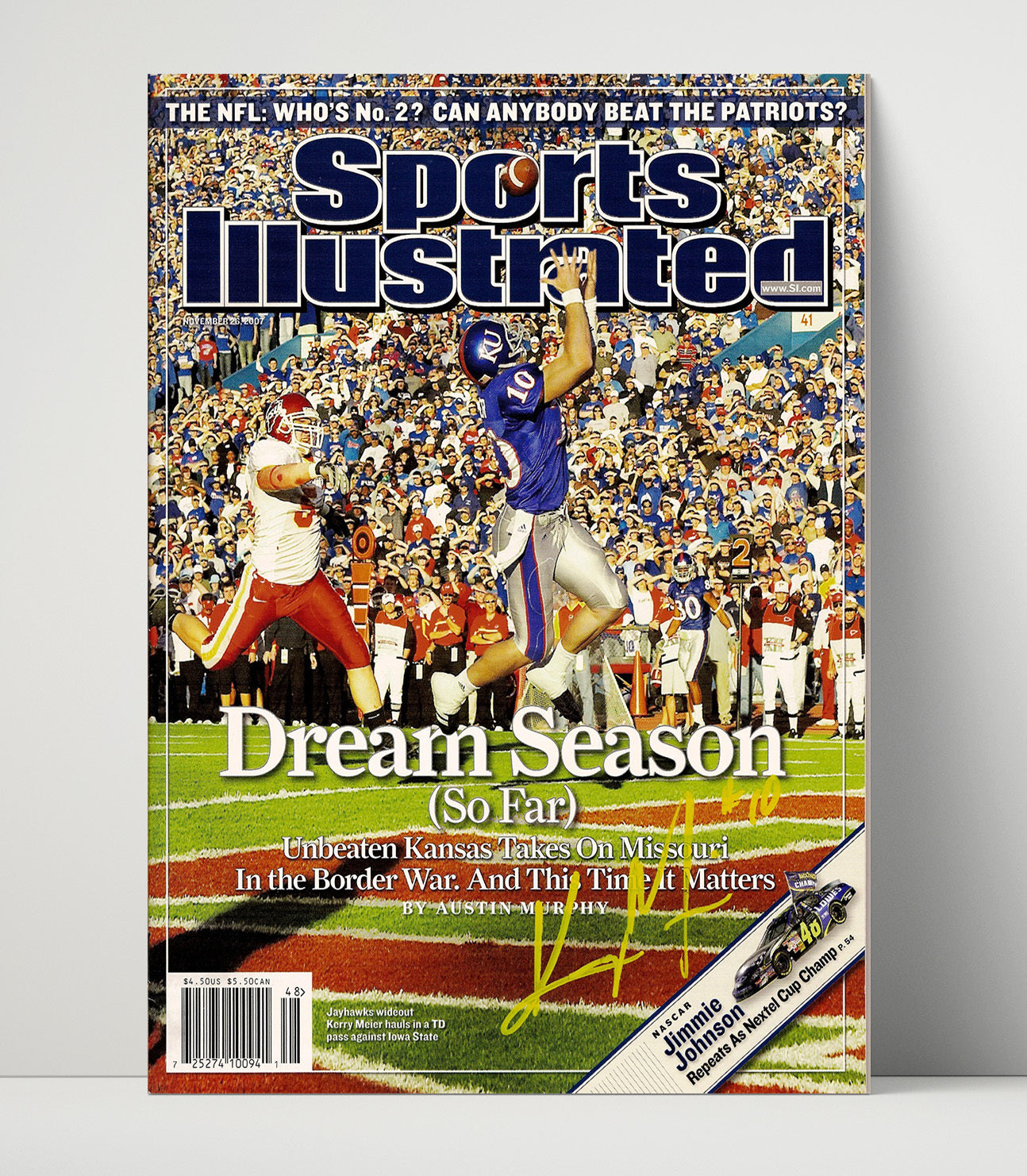 Kansas Football Dream Season SI Cover Catch Moment 2007 College Football Wall Art 16x20 Unframed Print wall art print – College Football decor
