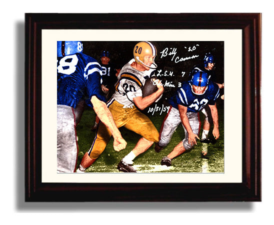 LSU Football Billy Cannon Open Field Sprint Vintage College Football Wall Art 8x10 Beveled Frame wall art print – College Football decor
