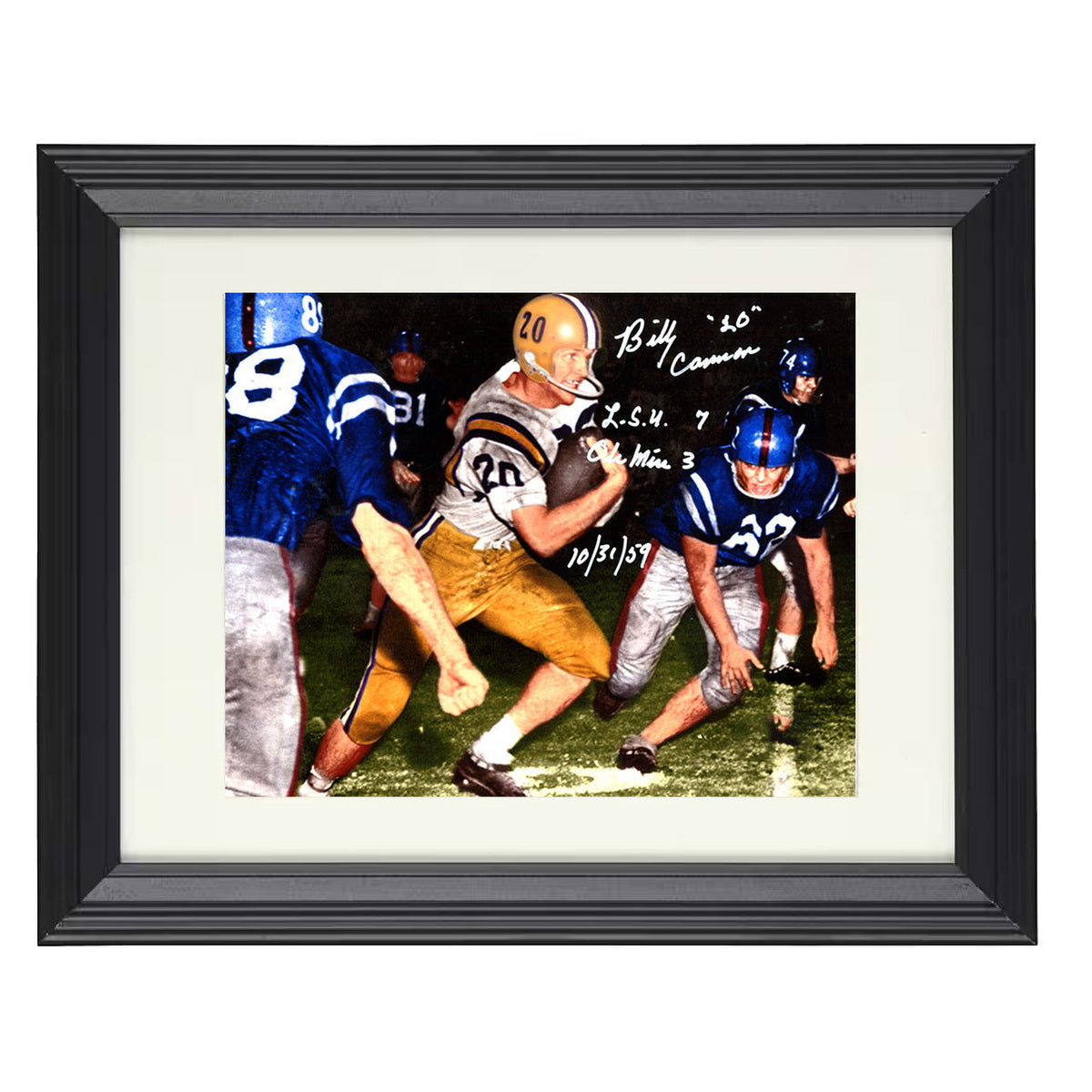 LSU Football - Billy Cannon Open Field Sprint Vintage 8x10 Beveled Frame college football wall art