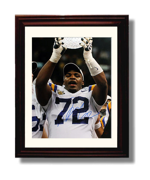 LSU Football Glenn Dorsey Trophy Celebration Crystal Glory College Football Wall Art 8x10 Beveled Frame wall art print – College Football decor