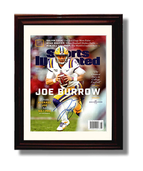 LSU Football Joe Burrow Breakout Season SI Cover 2019 College Football Wall Art 8x10 Beveled Frame wall art print – College Football decor
