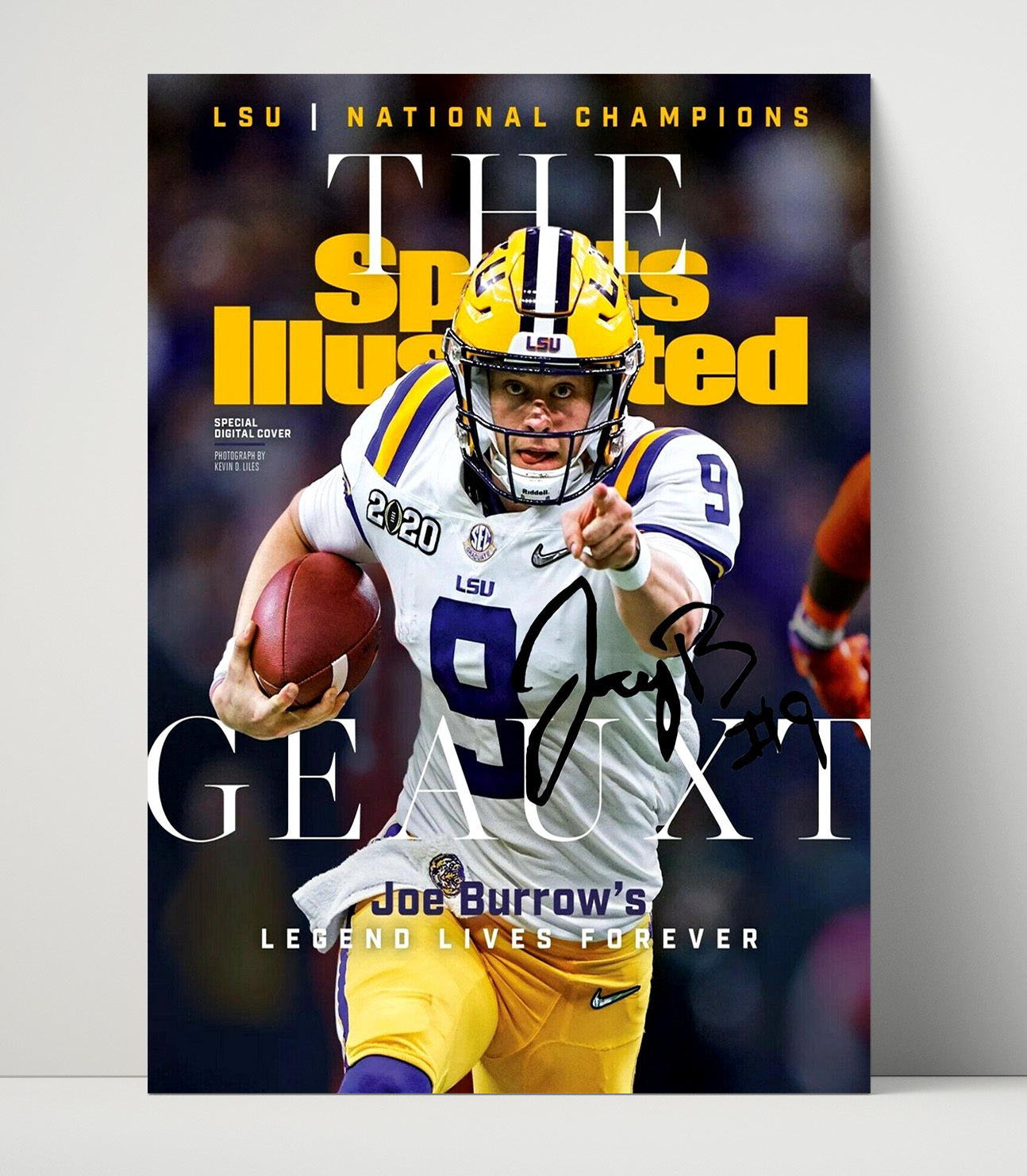 LSU Football Joe Burrow National Championship SI Cover 2020 College Football Wall Art 16x20 Unframed Print wall art print – College Football decor