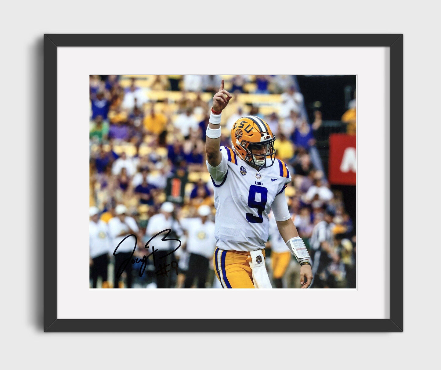 LSU Football - Joe Burrow Touchdown Celebration Point 8x10 Gallery Frame college football wall art