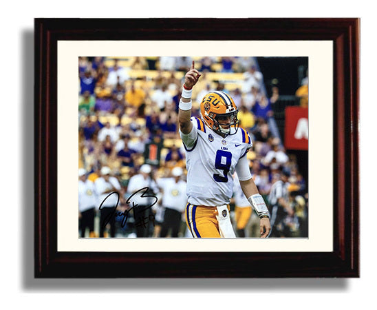 LSU Football - Joe Burrow Touchdown Celebration Point 8x10 Beveled Frame college football wall art