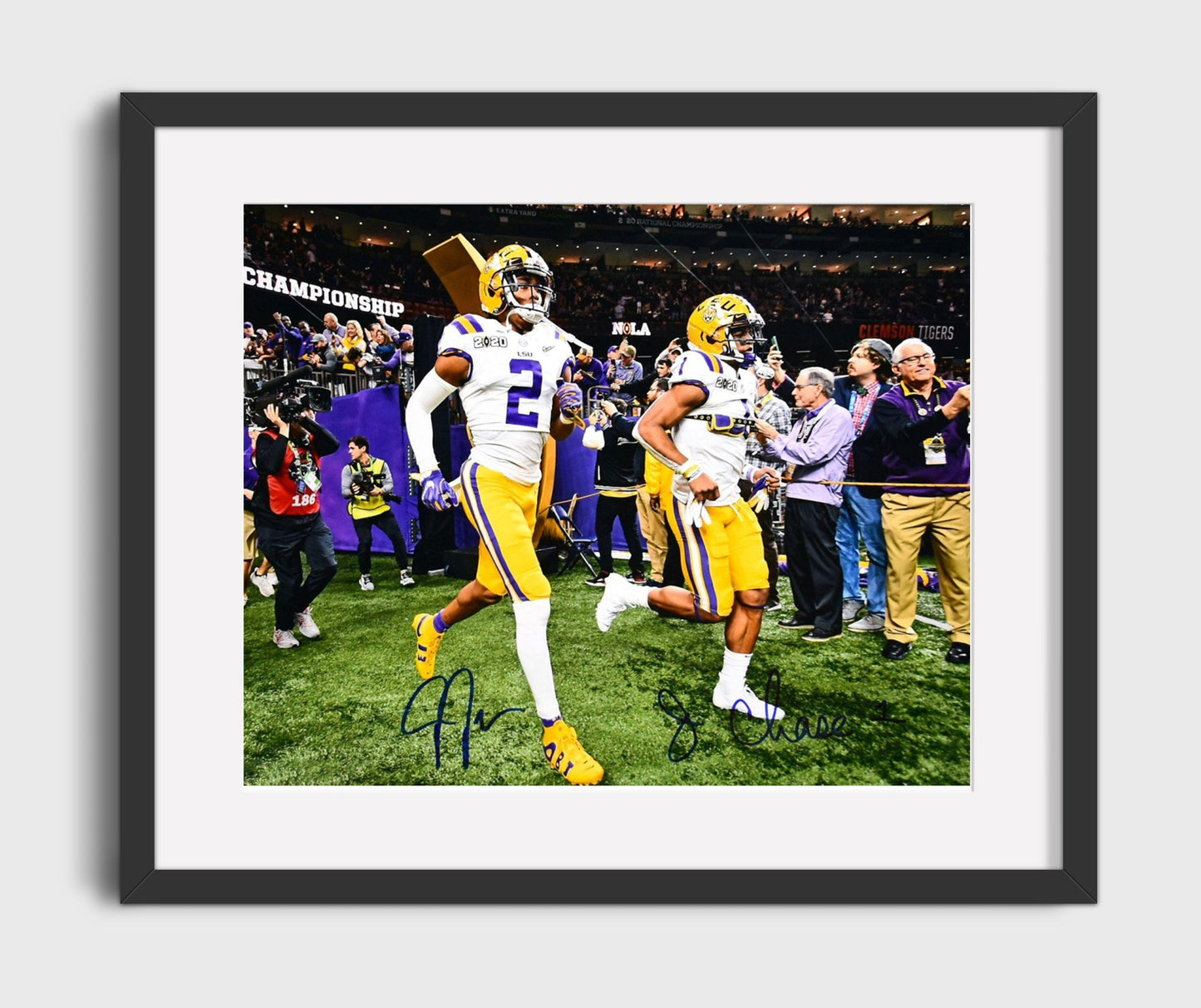 LSU Football - Justin Jefferson and JaMarr Chase Championship Entrance 8x10 Gallery Frame college football wall art