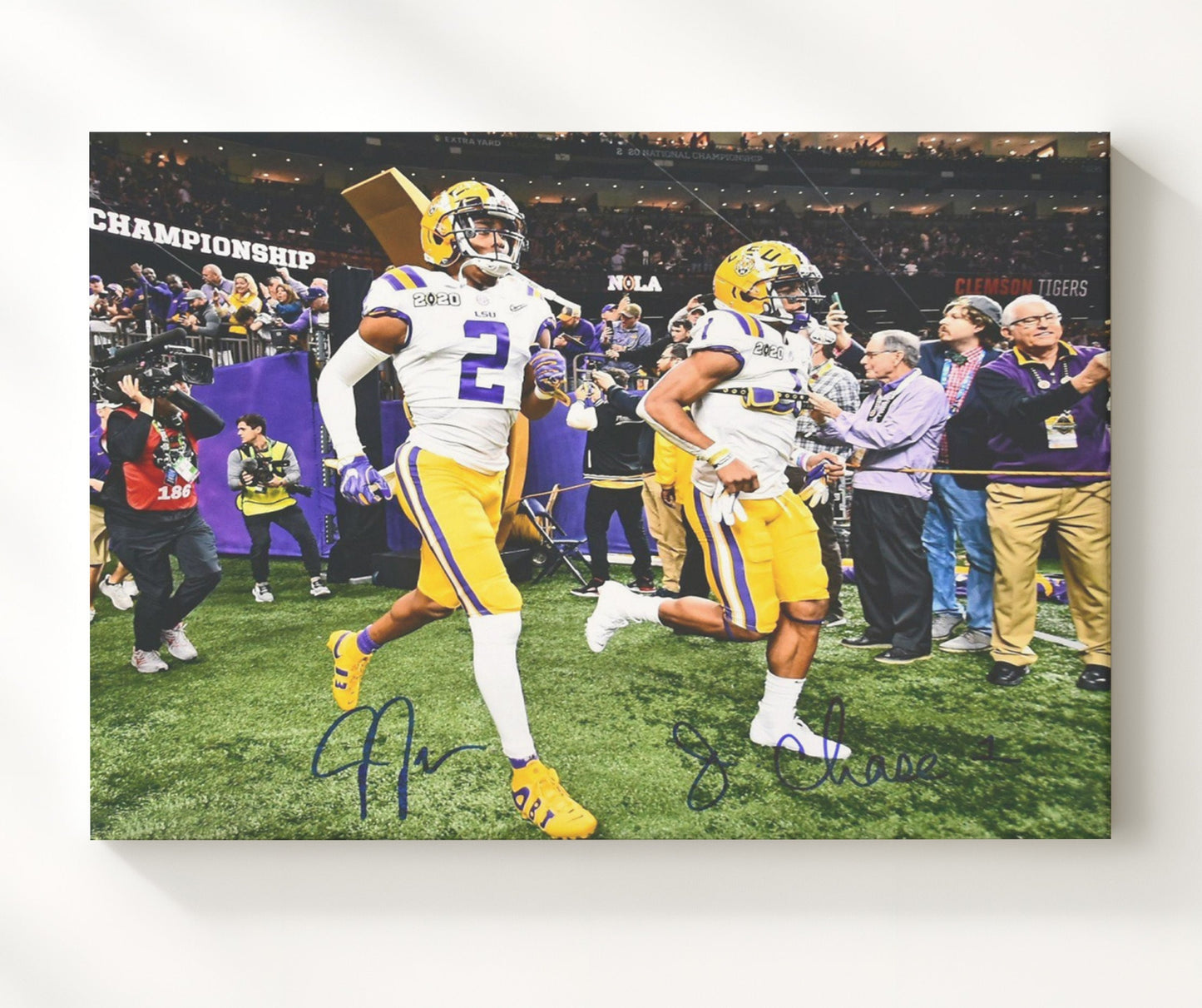 LSU Football - Justin Jefferson and JaMarr Chase Championship Entrance 8x10 Canvas college football wall art