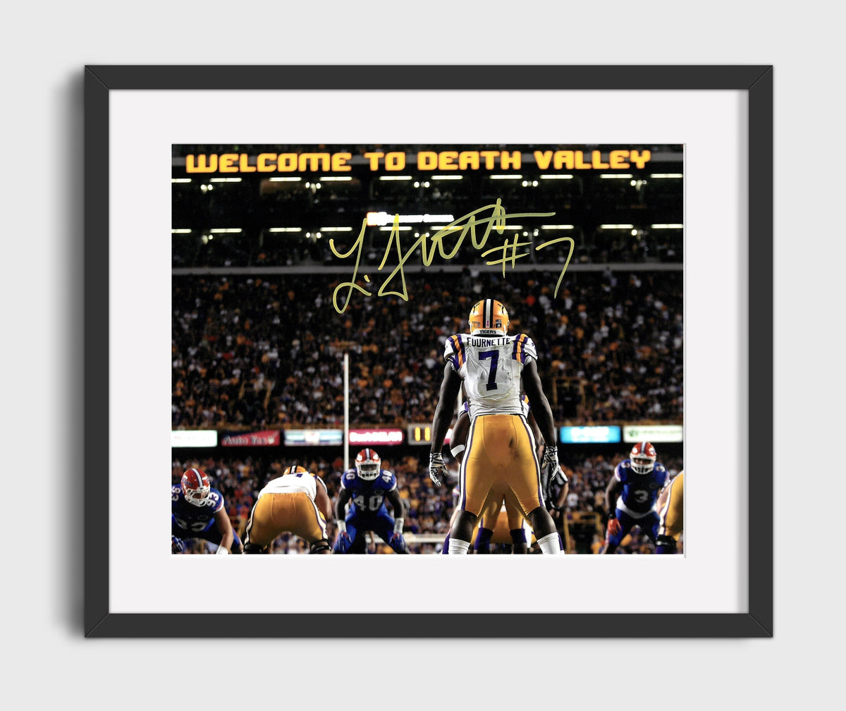 LSU Football - Leonard Fournette Death Valley Line Stance 8x10 Gallery Frame college football wall art