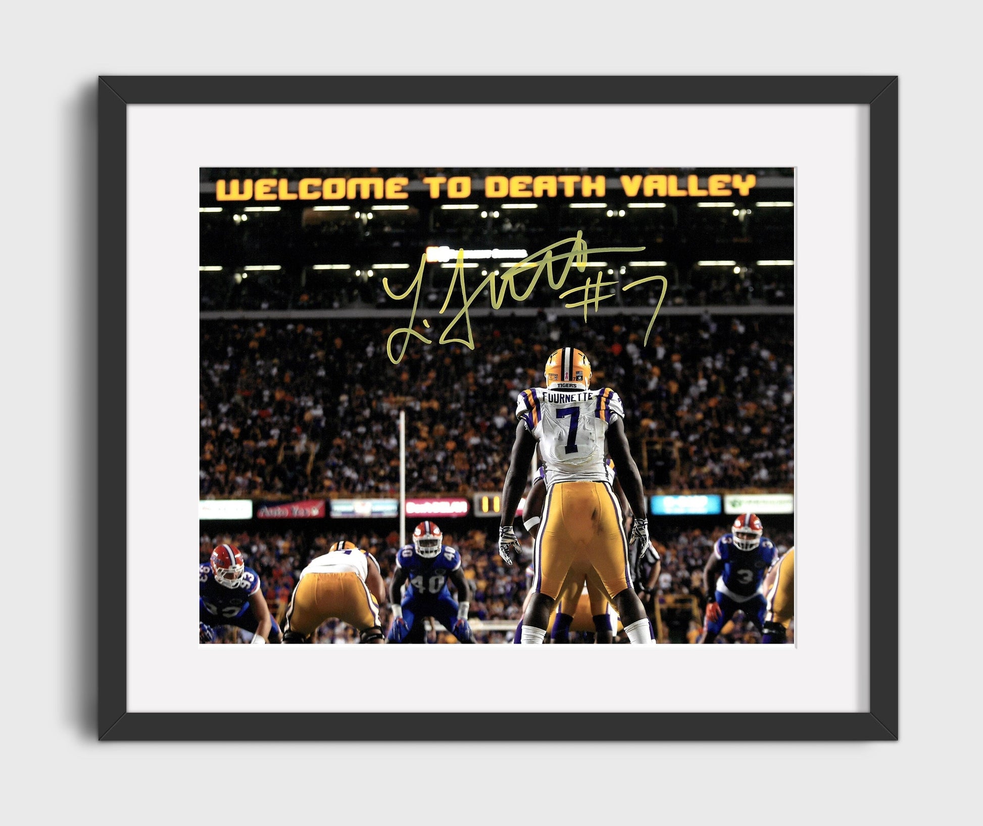 LSU Football - Leonard Fournette Death Valley Line Stance 8x10 Gallery Frame college football wall art