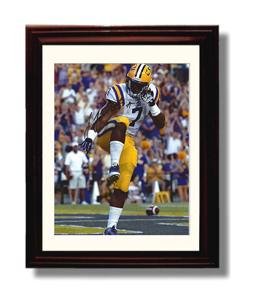 LSU Football Leonard Fournette Heisman Pose Celebration College Football Wall Art 8x10 Beveled Frame wall art print – College Football decor