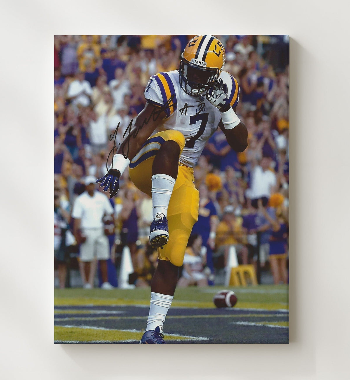 LSU Football - Leonard Fournette Heisman Pose Celebration 8x10 Canvas college football wall art