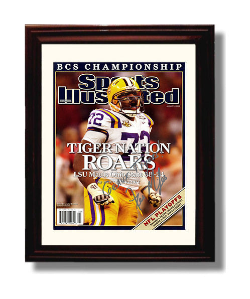 LSU Football Les Miles Tiger Nation Leader College Football Wall Art 8x10 Beveled Frame wall art print – College Football decor