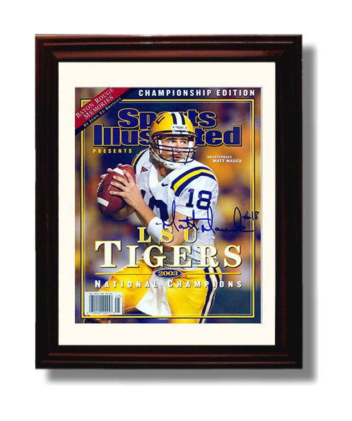LSU Football Matt Mauck National Champion Quarterback 2003 SI Cover College Football Wall Art 8x10 Beveled Frame wall art print – College Football decor
