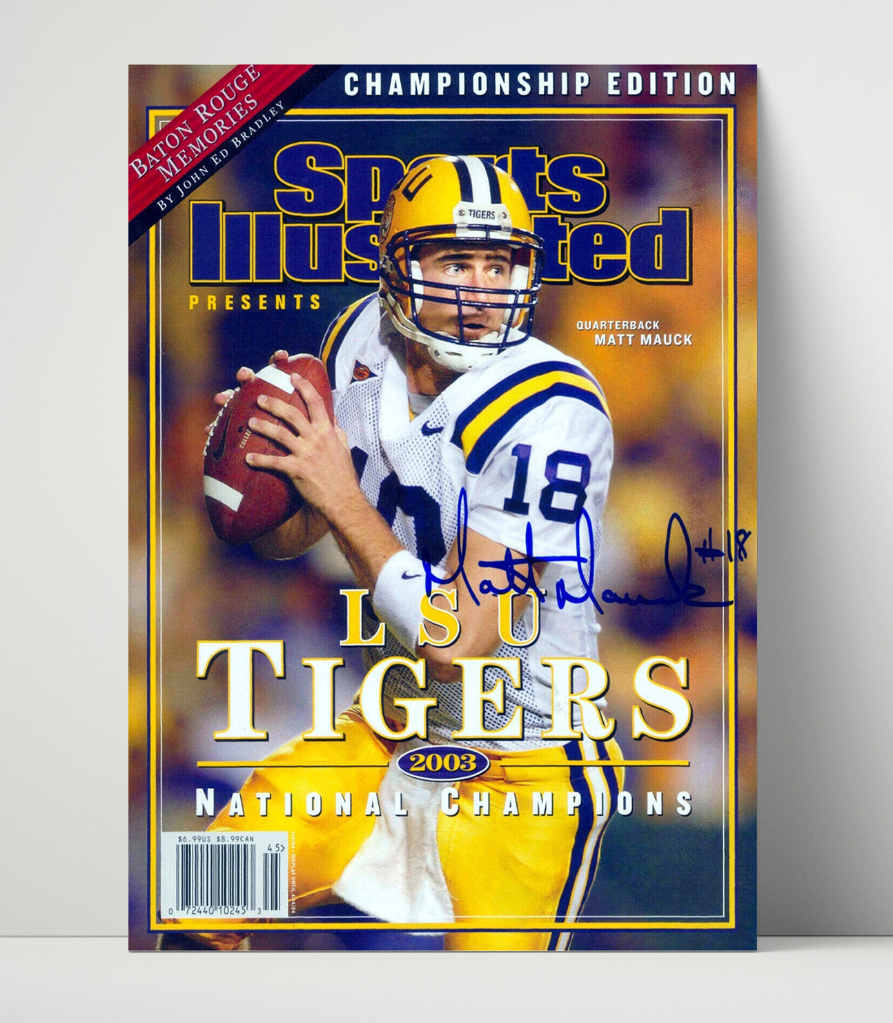 LSU Football Matt Mauck National Champion Quarterback 2003 SI Cover College Football Wall Art 16x20 Unframed Print wall art print – College Football decor