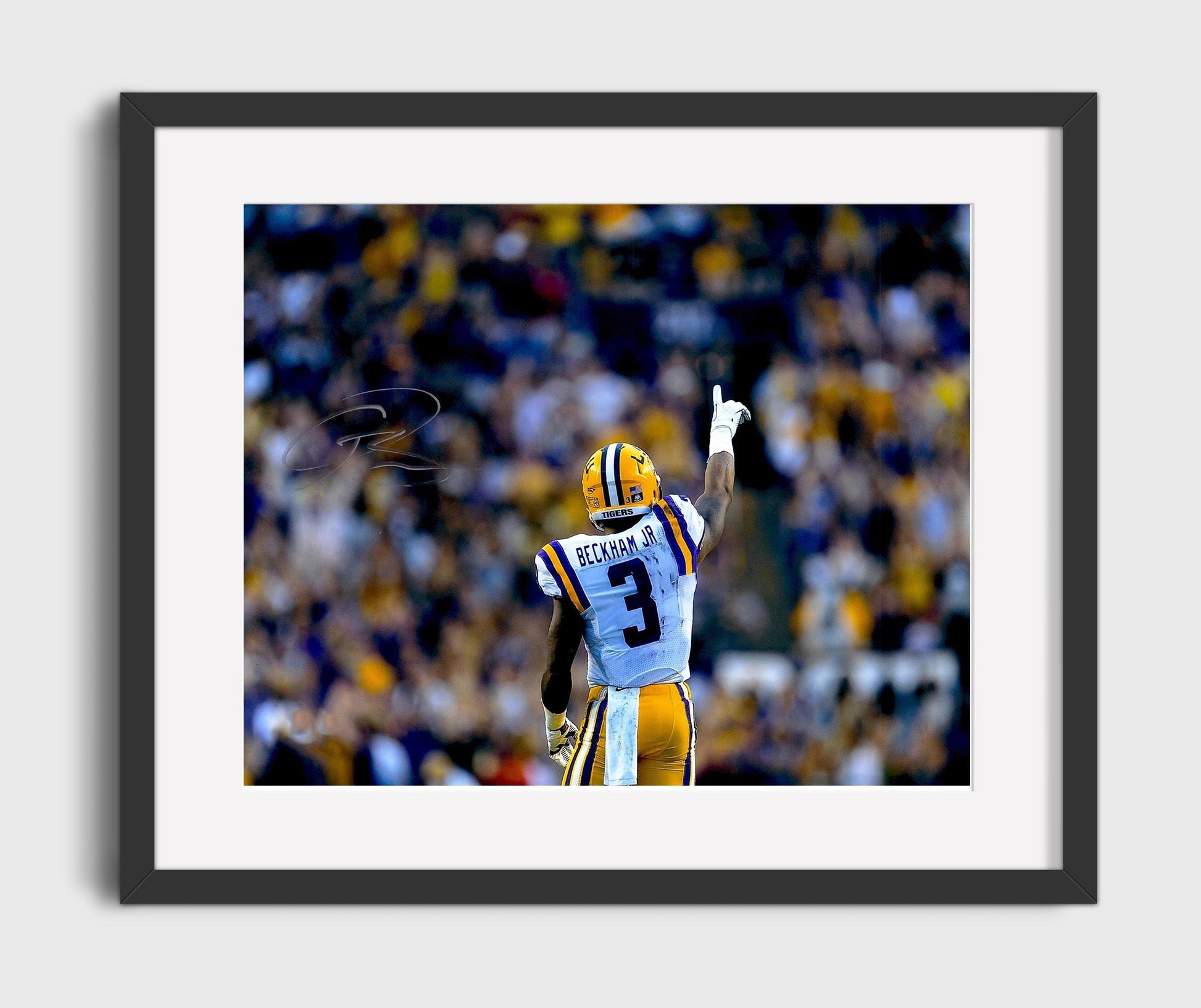LSU Football - Odell Beckham Jr Celebration Point Gesture 8x10 Gallery Frame college football wall art
