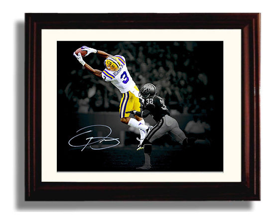 LSU Football Odell Beckham Jr One Hand Catch Highlight College Football Wall Art 8x10 Beveled Frame wall art print – College Football decor