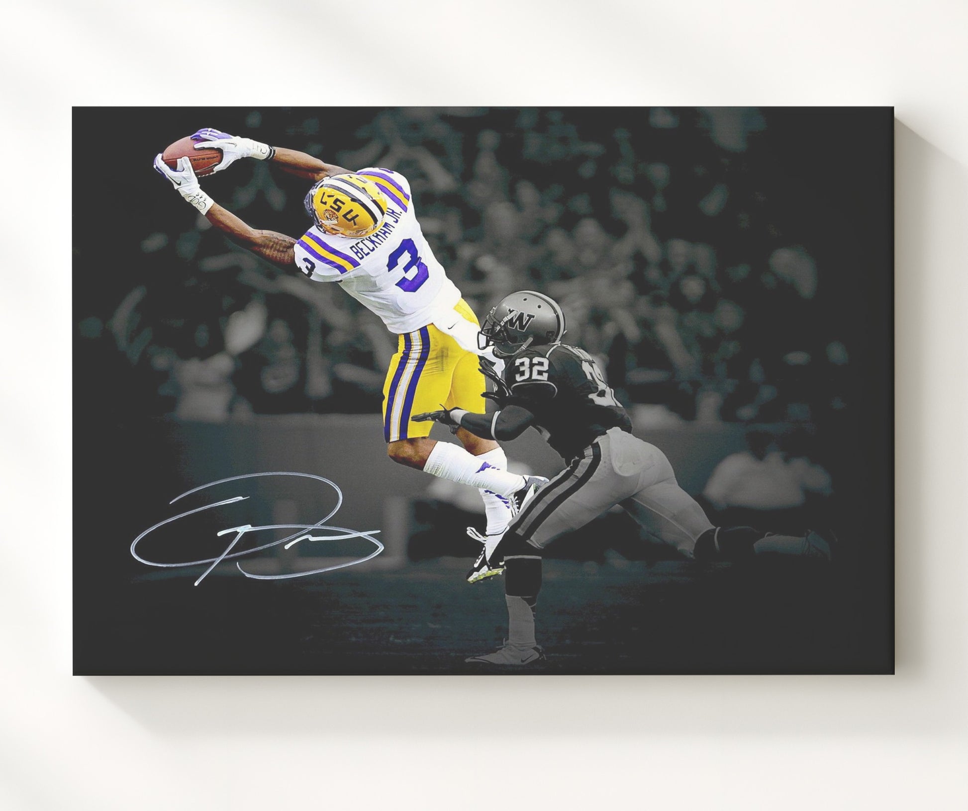 LSU Football - Odell Beckham Jr One Hand Catch Highlight 8x10 Canvas college football wall art