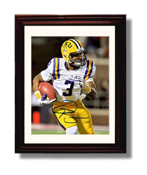 LSU Football Odell Beckham Jr Open Field Run College Football Wall Art 8x10 Beveled Frame wall art print – College Football decor