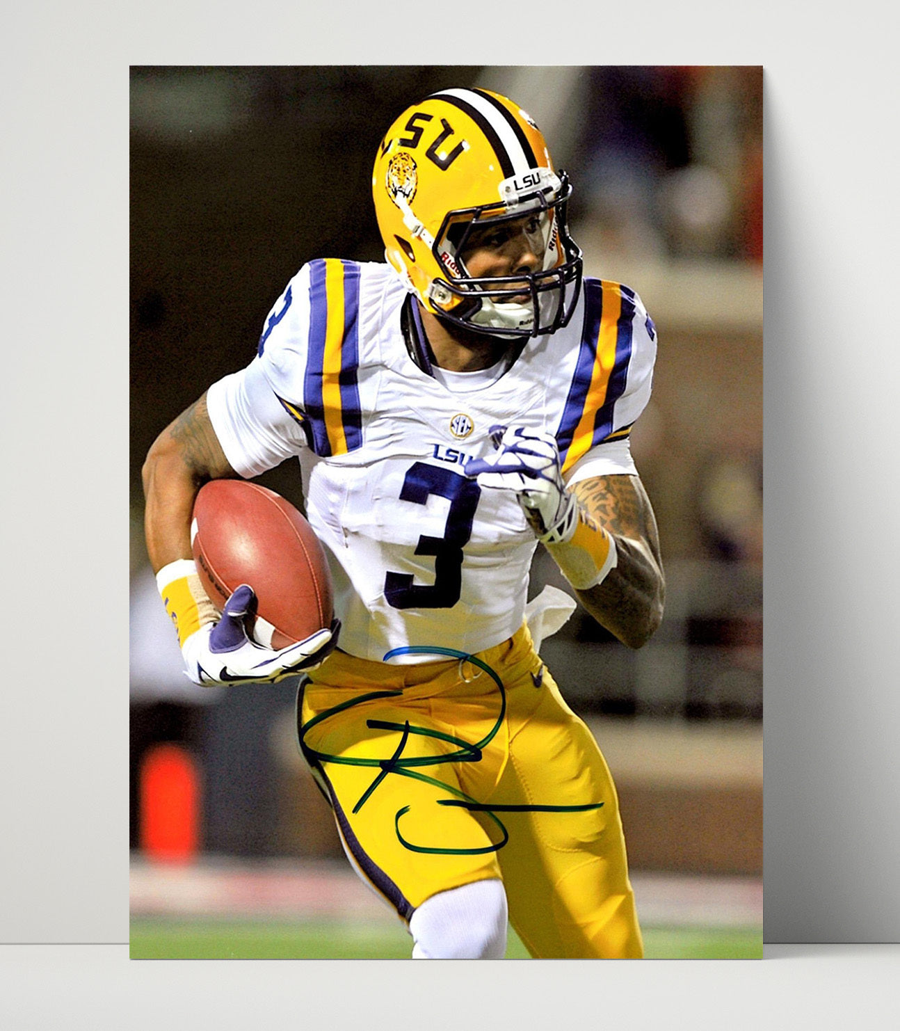 LSU Football Odell Beckham Jr Open Field Run College Football Wall Art 16x20 Unframed Print wall art print – College Football decor