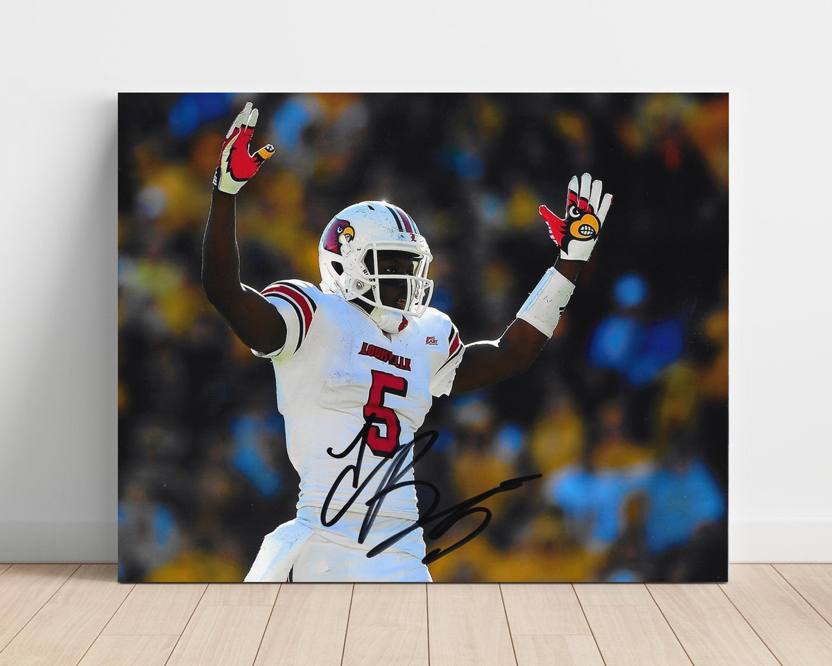 Louisville Football - Teddy Bridgewater Arms Raised Celebration 8x10 Unframed Print college football wall art