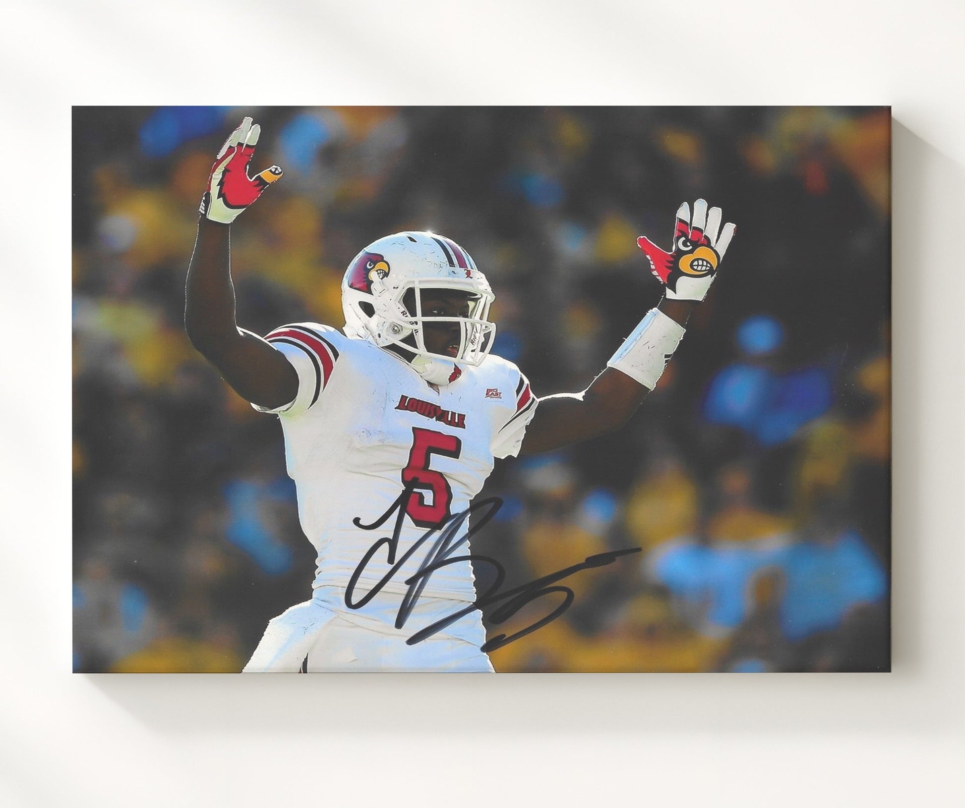 Louisville Football - Teddy Bridgewater Arms Raised Celebration 8x10 Canvas college football wall art
