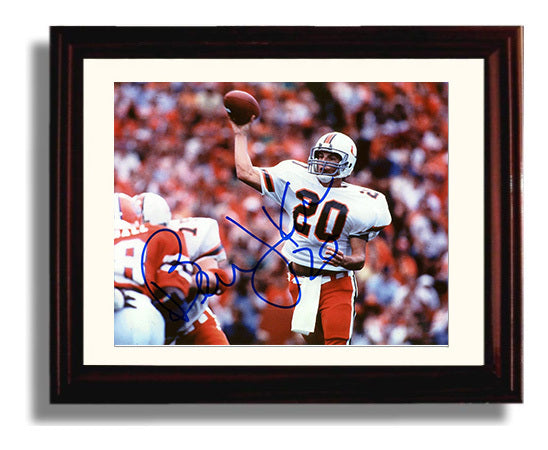 Miami Football Bernie Kosar Classic Dropback Pass College Football Wall Art 8x10 Beveled Frame wall art print – College Football decor