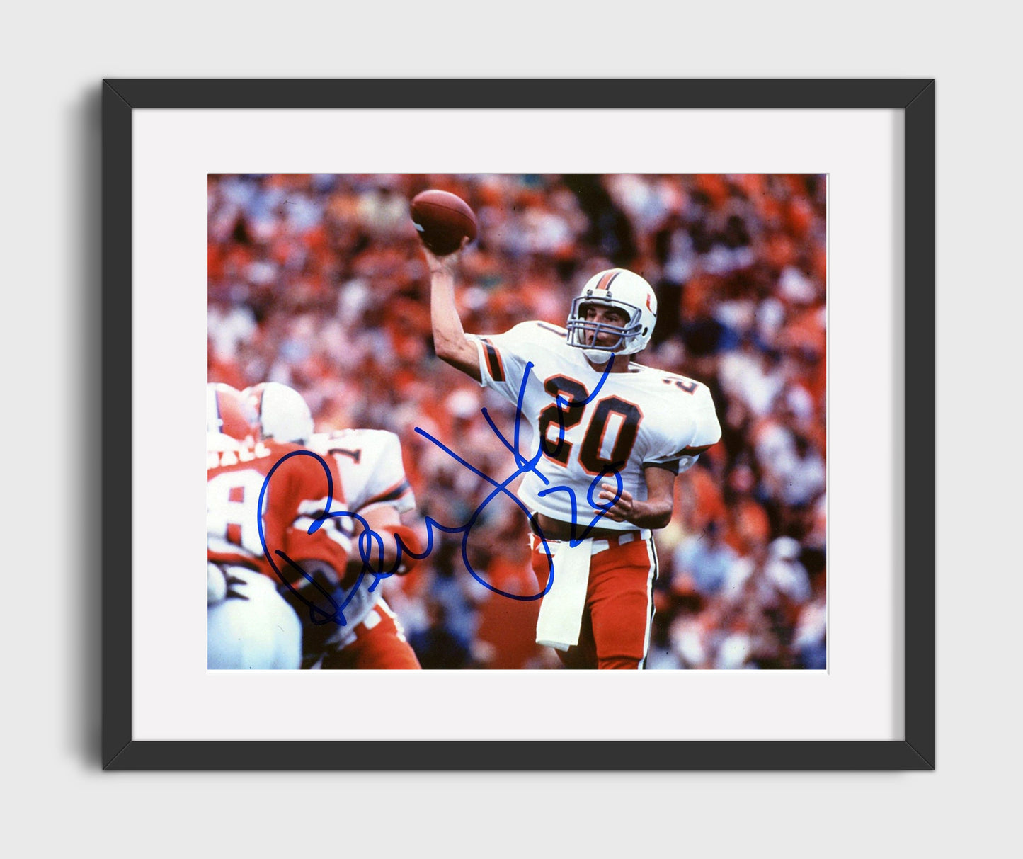 Miami Football - Bernie Kosar Classic Dropback Pass 8x10 Gallery Frame college football wall art