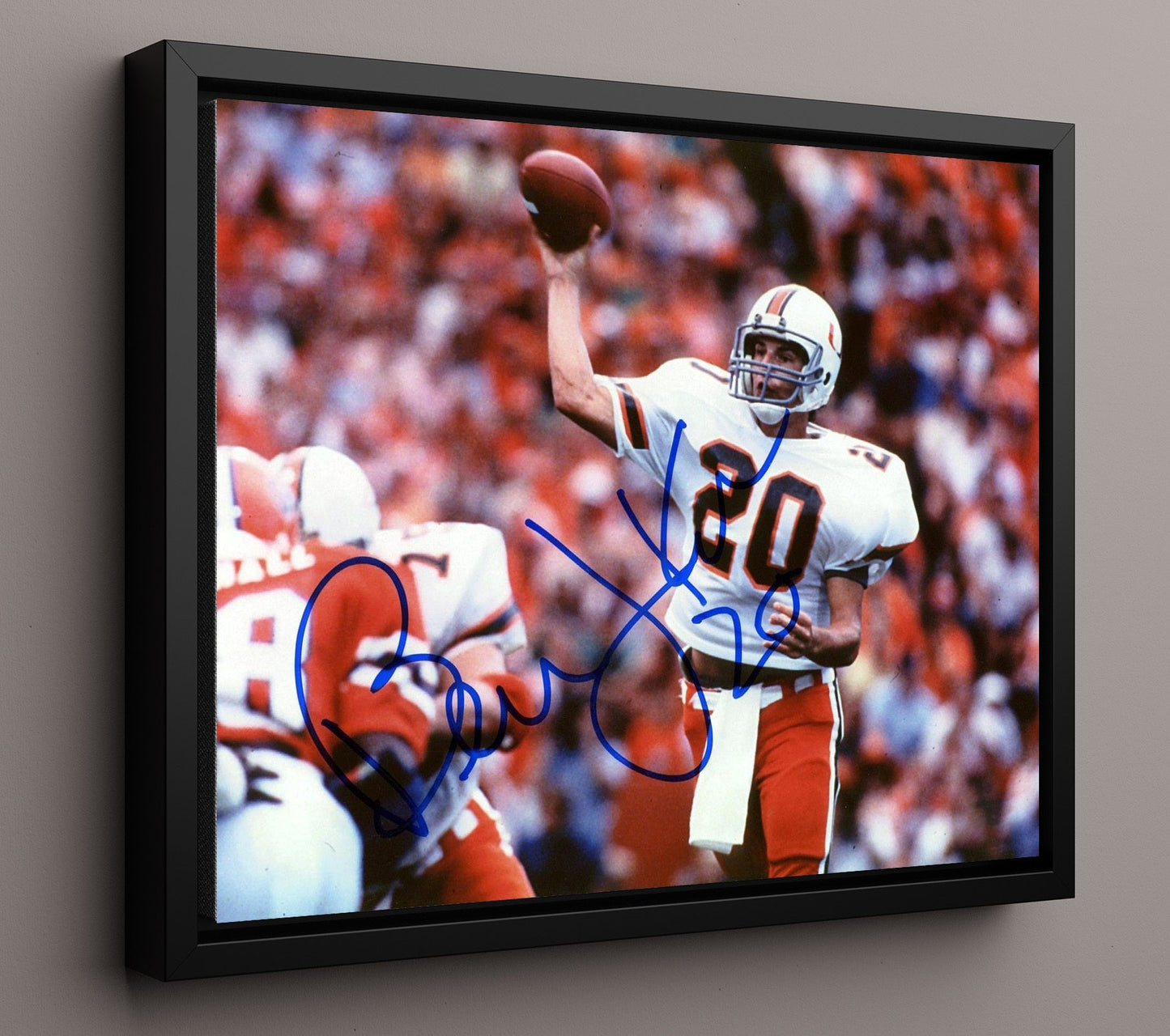 Miami Football - Bernie Kosar Classic Dropback Pass 8x10 Framed Canvas college football wall art