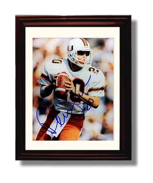 Miami Football Bernie Kosar Miami Legend Classic Dropback College Football Wall Art 8x10 Beveled Frame wall art print – College Football decor