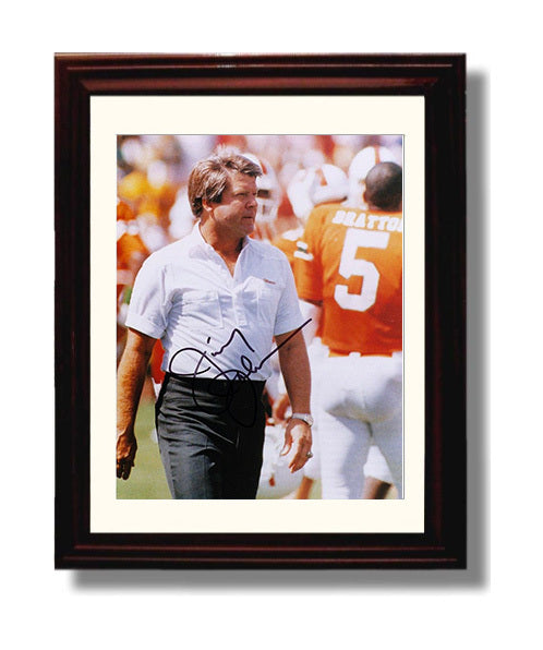 Miami Football Jimmy Johnson Sideline General College Football Wall Art 8x10 Beveled Frame wall art print – College Football decor