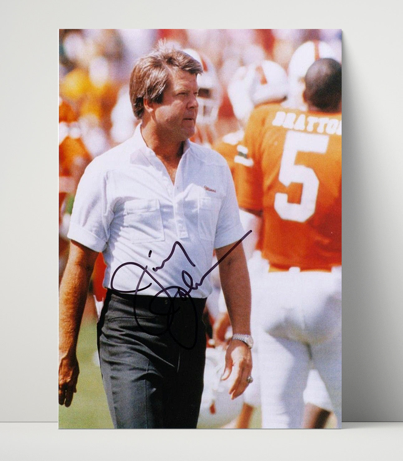 Miami Football Jimmy Johnson Sideline General College Football Wall Art 16x20 Unframed Print wall art print – College Football decor