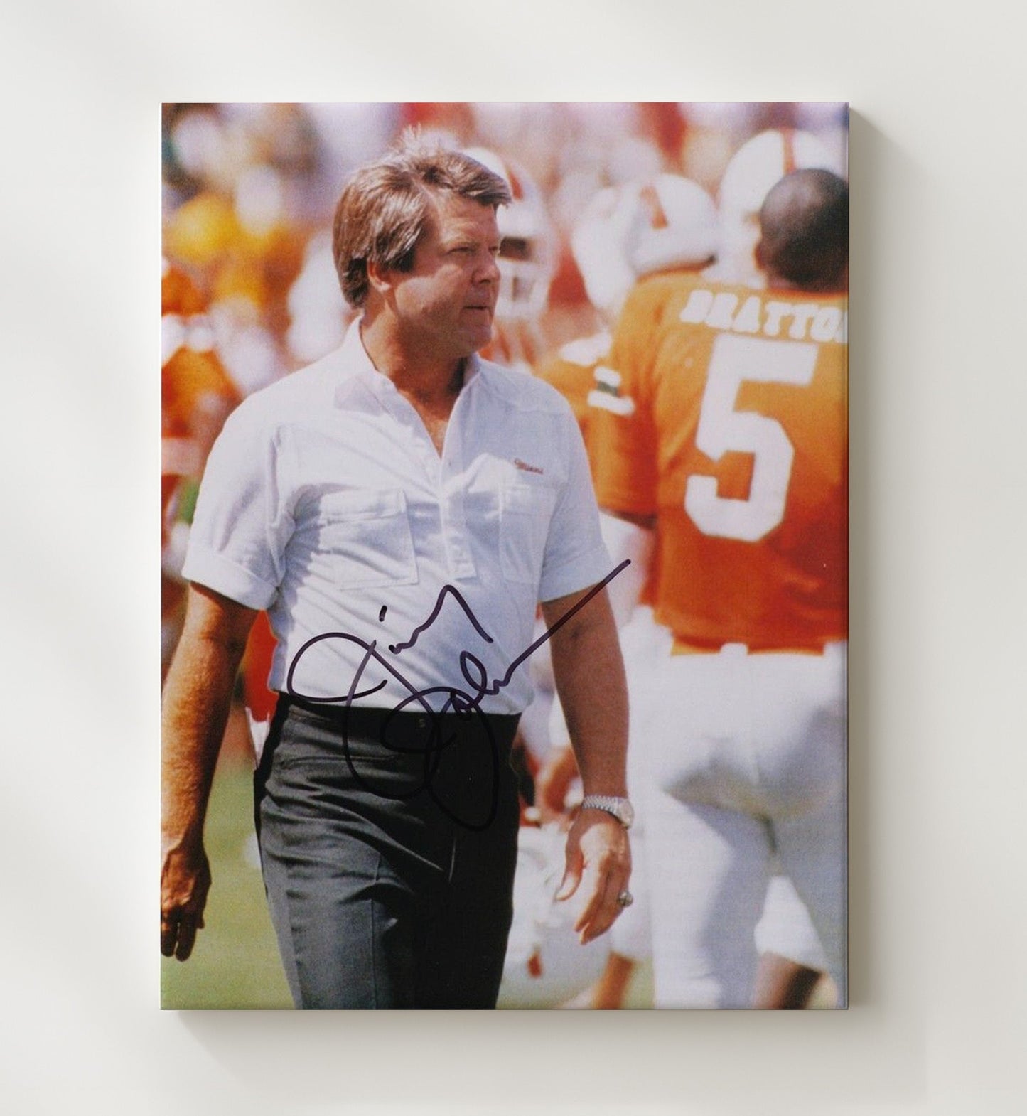 Miami Football - Jimmy Johnson Sideline General 8x10 Canvas college football wall art