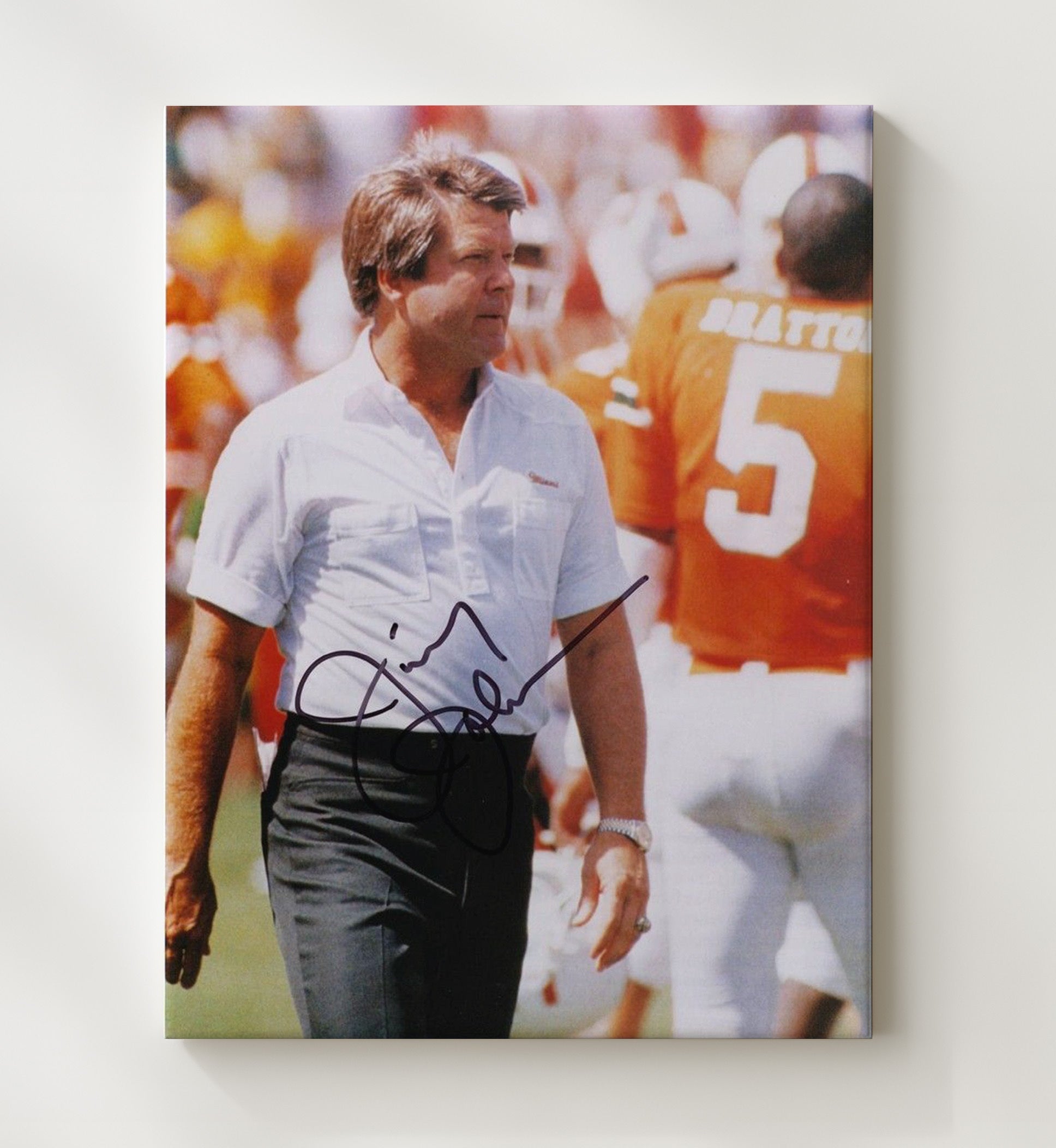 Miami Football - Jimmy Johnson Sideline General 8x10 Canvas college football wall art