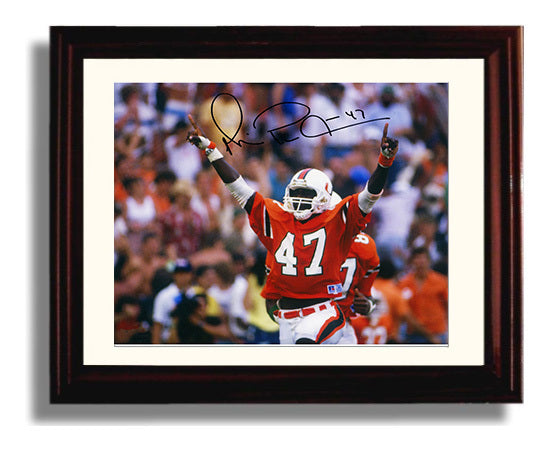 Miami Football Michael Irvin Touchdown Celebration Arms Raised College Football Wall Art 8x10 Beveled Frame wall art print – College Football decor