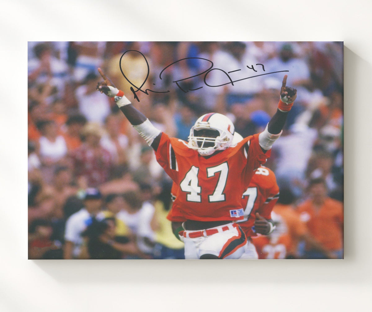 Miami Football - Michael Irvin Touchdown Celebration Arms Raised 8x10 Canvas college football wall art