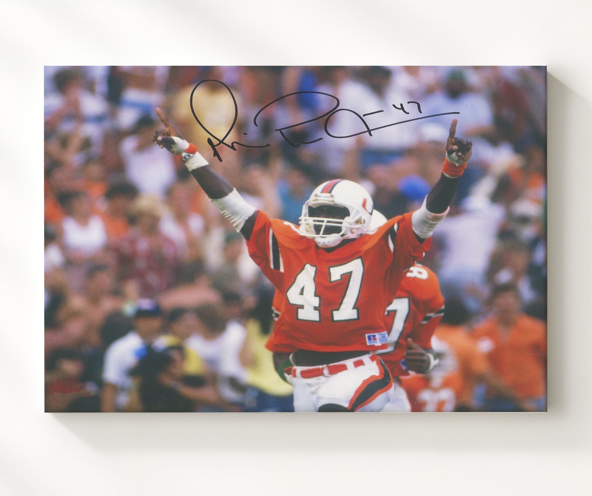 Miami Football - Michael Irvin Touchdown Celebration Arms Raised 8x10 Canvas college football wall art