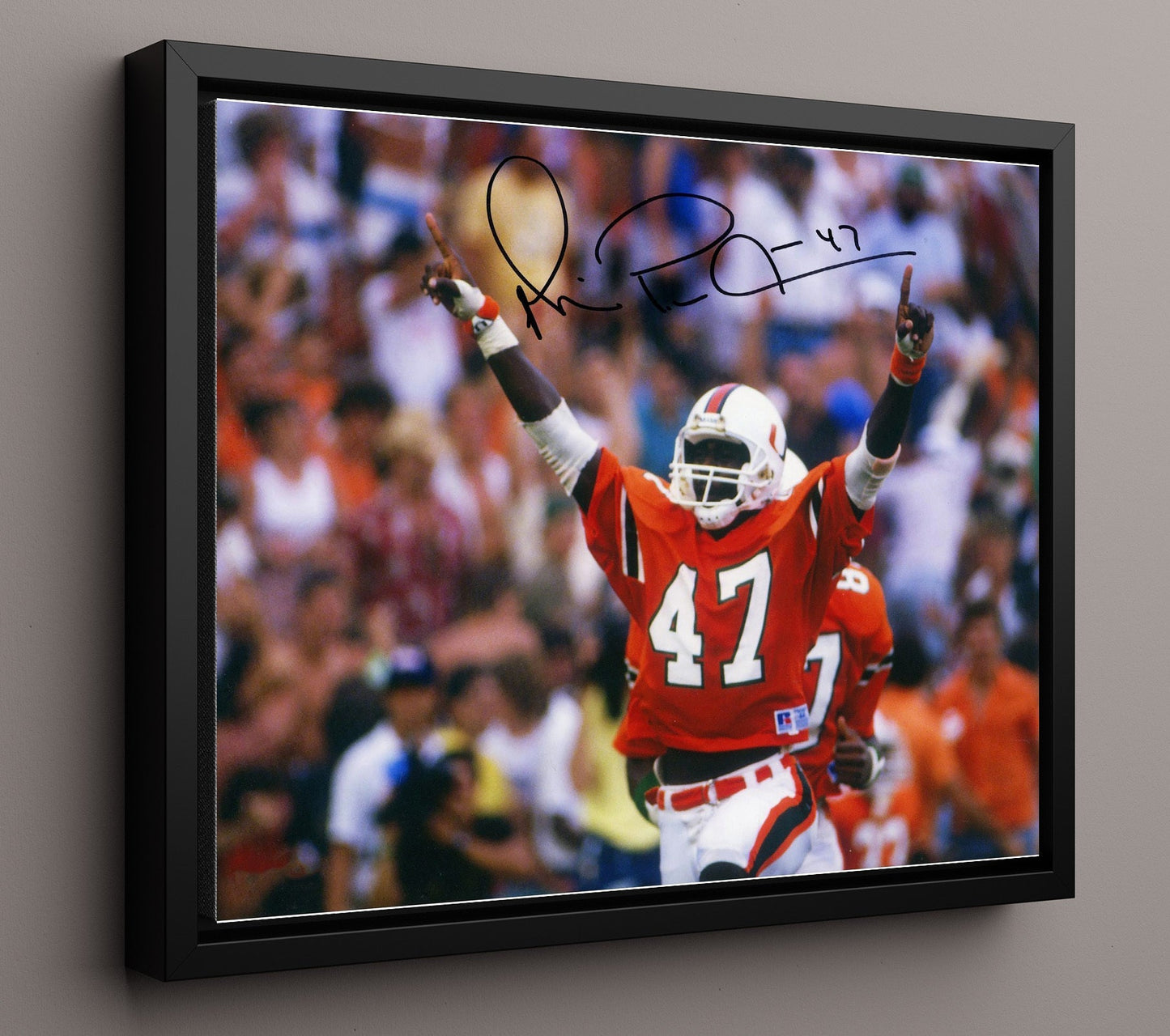 Miami Football - Michael Irvin Touchdown Celebration Arms Raised 8x10 Framed Canvas college football wall art