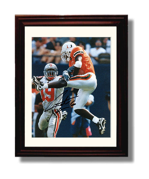 Miami Football Santana Moss Explosive Open Field Move College Football Wall Art 8x10 Beveled Frame wall art print – College Football decor