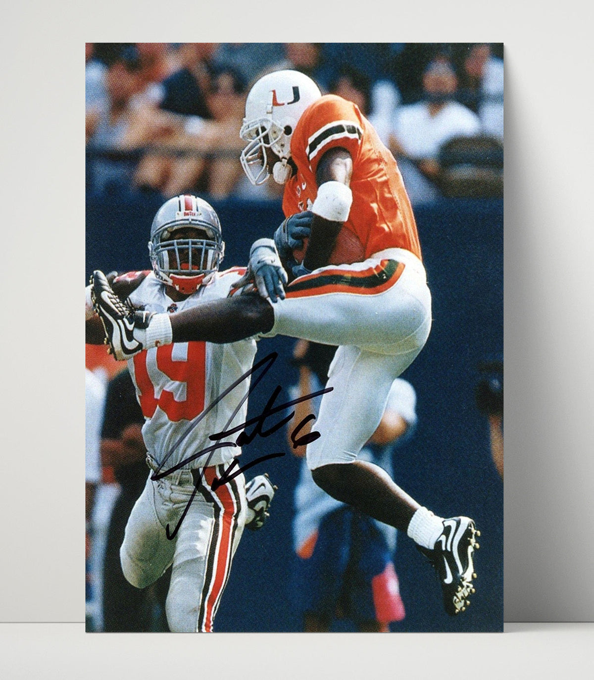 Miami Football – Santana Moss Explosive Open Field Move unframed college football poster print