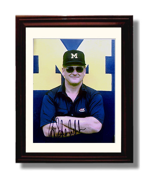 Michigan Football Bo Schembechler Michigan Legend Leader College Football Wall Art 8x10 Beveled Frame wall art print – College Football decor